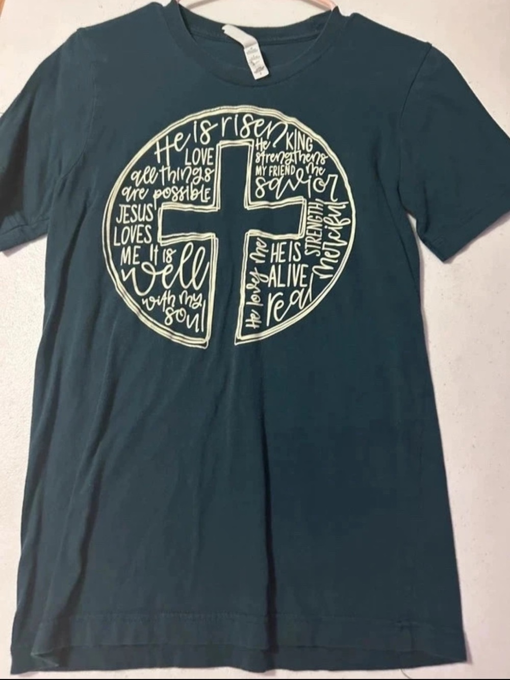 Teal Graphic Cross T‑Shirt - Faith Design